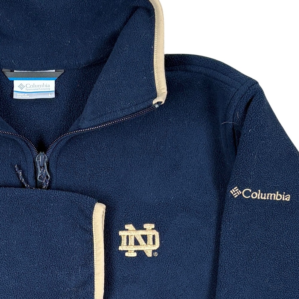 Columbia Fleece Jacket Womens Large Notre Dame Polartec Collegiate Navy